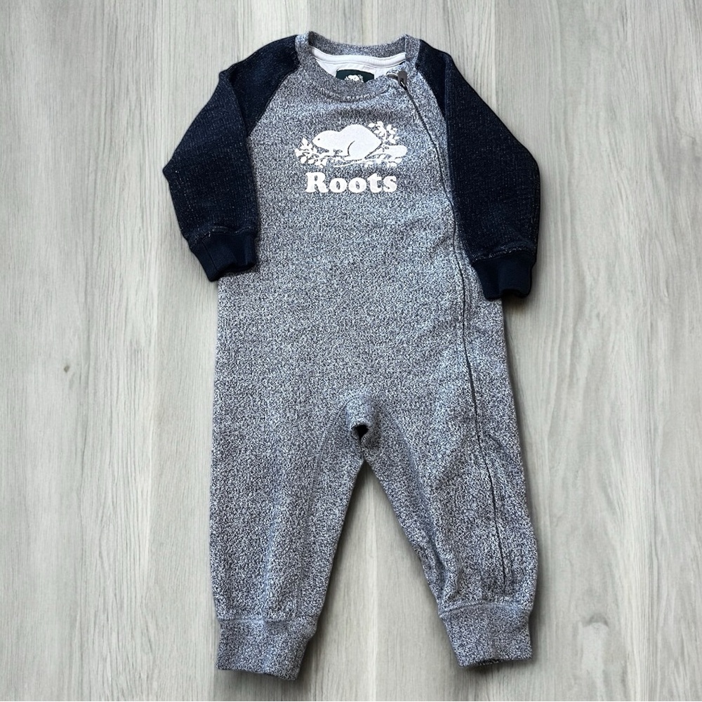 3/$35 Roots Kids One Piece in Gray and Black